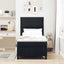 Box spring seng med hovedgærde Sort 90 x 200 cm Stof