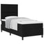 Box spring seng med hovedgærde Sort 90 x 200 cm Stof