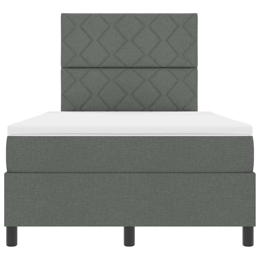 Box spring seng med hovedgærde Mørkegrå 120 x 190 cm Stof