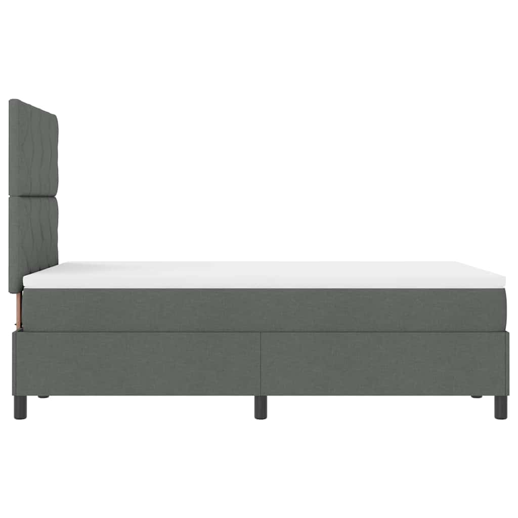 Box spring seng med hovedgærde Mørkegrå 120 x 190 cm Stof