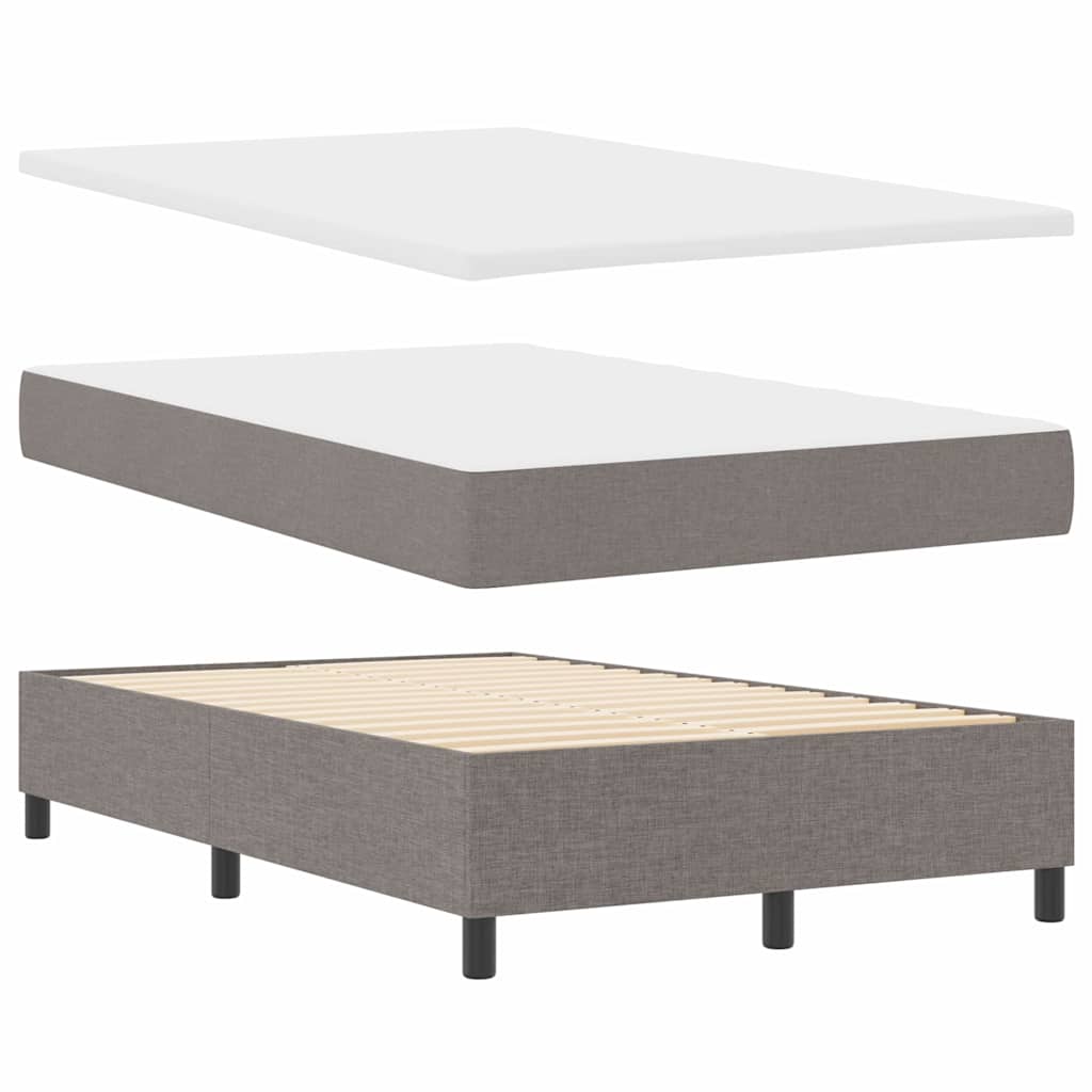 Box spring seng med hovedgærde Gråbrun 120 x 190 cm Stof