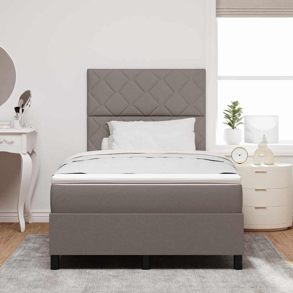 Box spring seng med hovedgærde Gråbrun 120 x 200 cm Stof