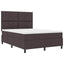 Box spring seng med hovedgærde Mørk Brun 140 x 190 cm Stof