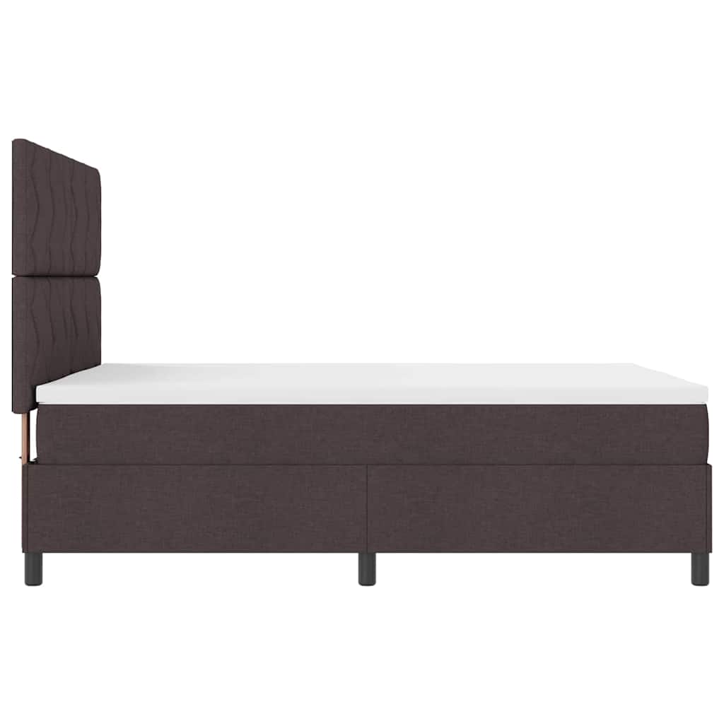 Box spring seng med hovedgærde Mørk Brun 140 x 190 cm Stof