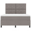 Box spring seng med hovedgærde Gråbrun 140 x 190 cm Stof
