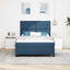 Box spring seng med hovedgærde Blå 140 x 190 cm Stof