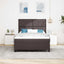 Box spring seng med hovedgærde Mørk Brun 140 x 200 cm Stof