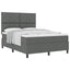 Box spring seng med hovedgærde Mørkegrå 160 x 200 cm Stof
