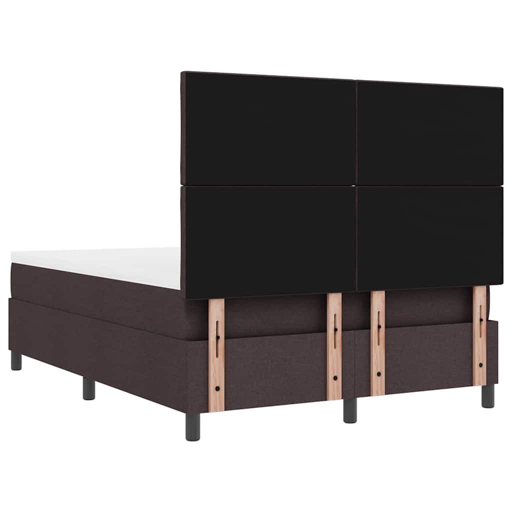 Box spring seng med hovedgærde Mørk Brun 160 x 200 cm Stof