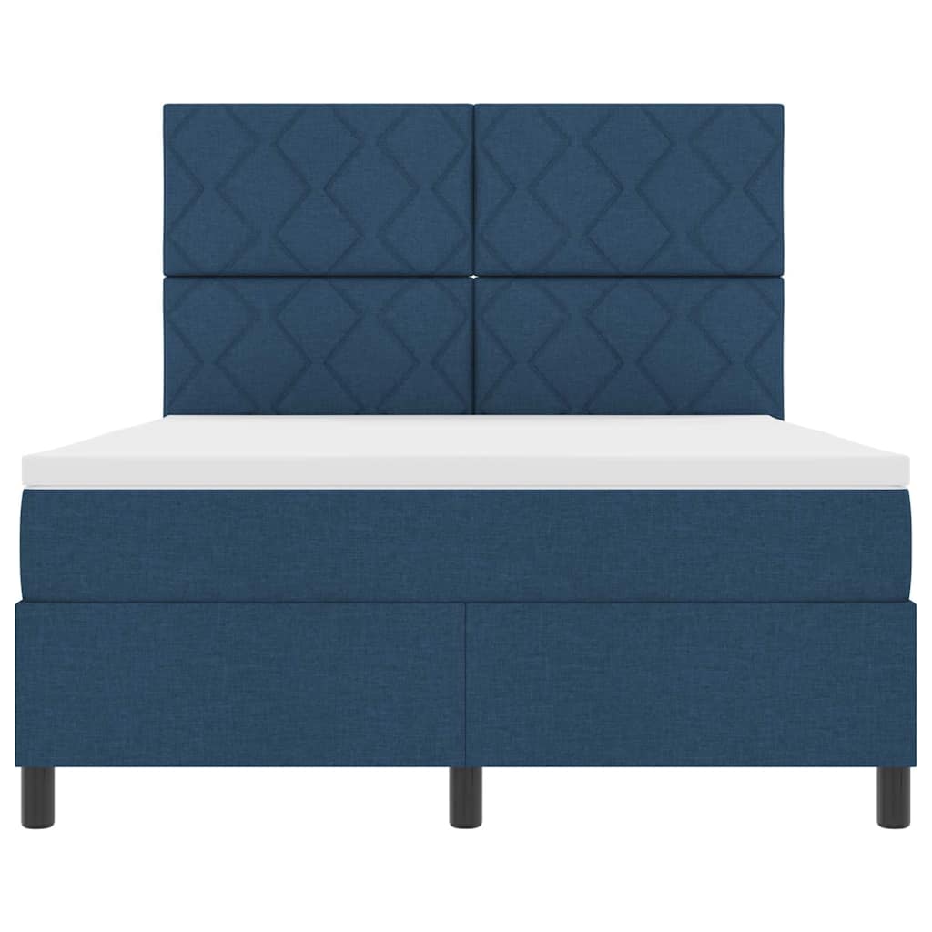 Box spring seng med hovedgærde Blå 160 x 200 cm Stof