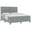 Box spring seng med hovedgærde Lysegrå 180 x 200 cm Stof