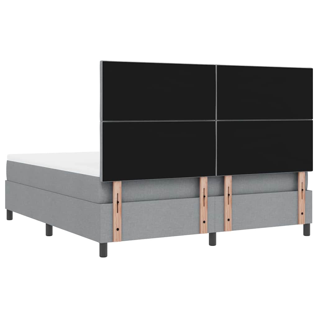 Box spring seng med hovedgærde Lysegrå 180 x 200 cm Stof