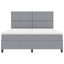 Box spring seng med hovedgærde Lysegrå 180 x 200 cm Stof