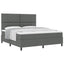 Box spring seng med hovedgærde Mørkegrå 180 x 200 cm Stof
