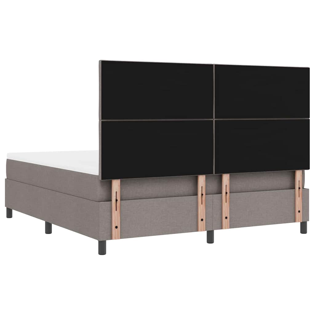 Box spring seng med hovedgærde Gråbrun 180 x 200 cm Stof