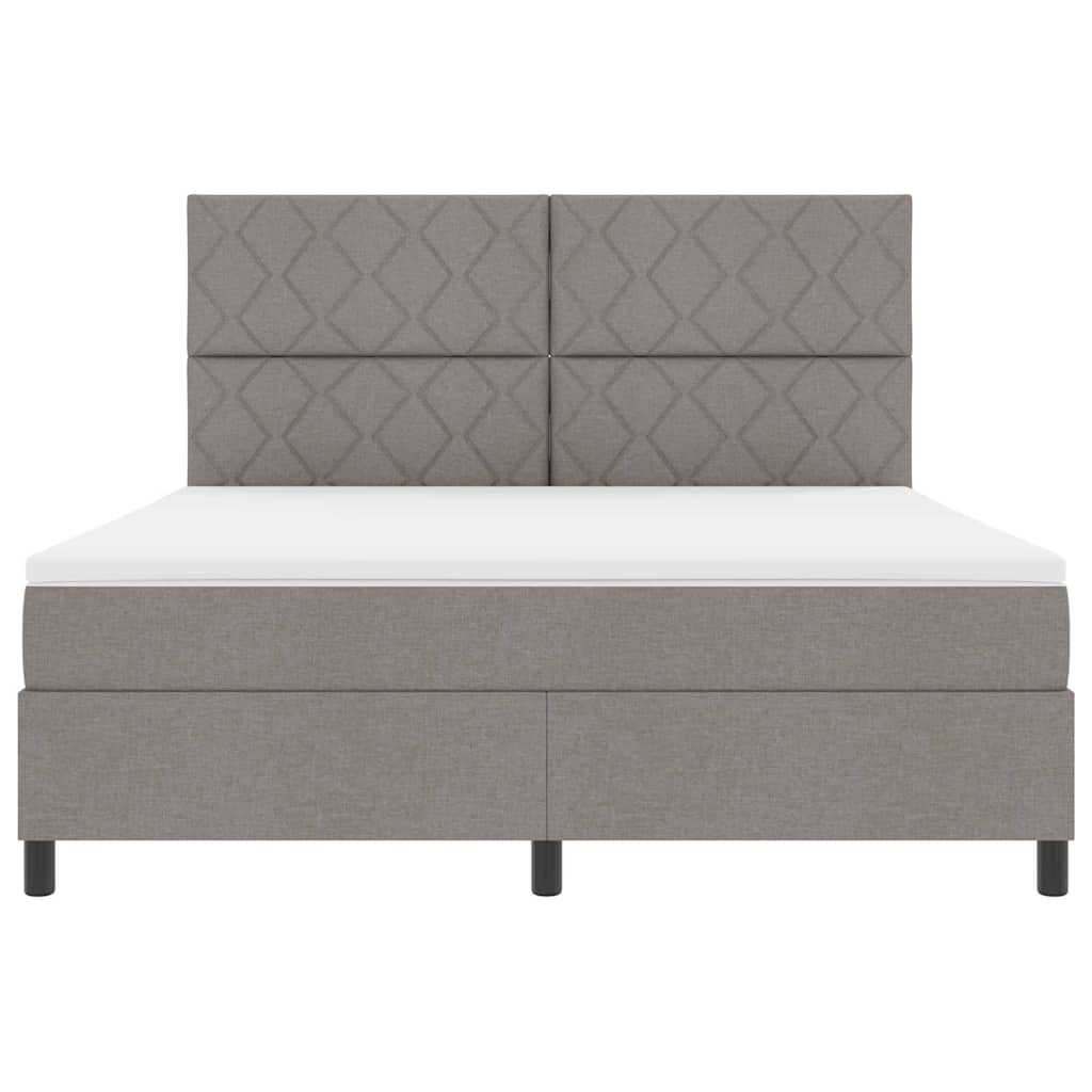 Box spring seng med hovedgærde Gråbrun 180 x 200 cm Stof
