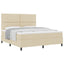 Box spring seng med hovedgærde Creme 180 x 200 cm Stof