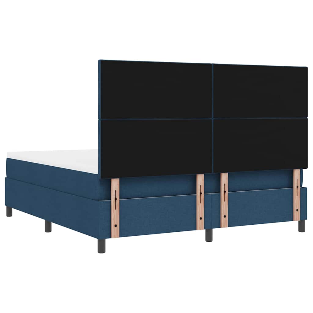 Box spring seng med hovedgærde Blå 180 x 200 cm Stof