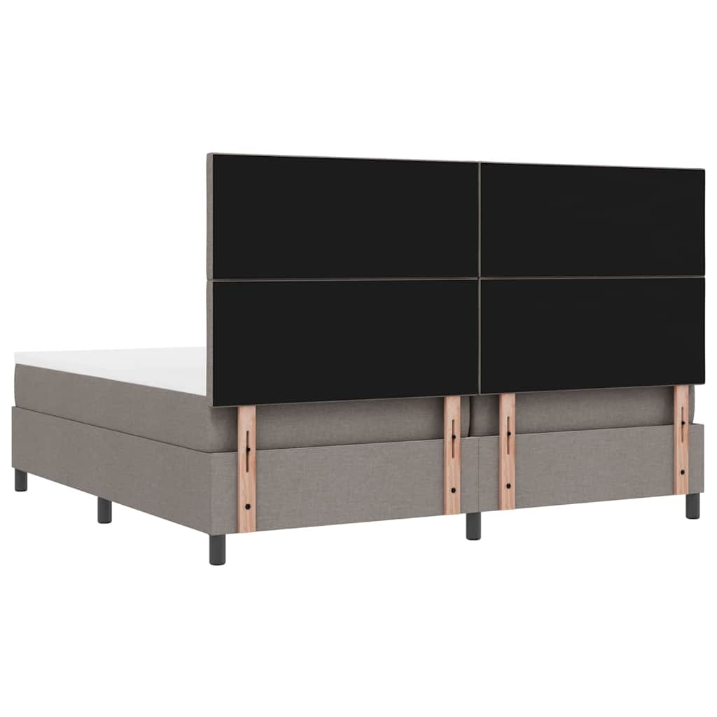 Box spring seng med hovedgærde Gråbrun 200 x 200 cm Stof