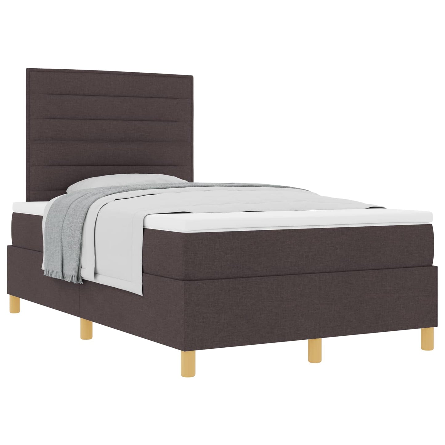 Box spring seng med hovedgærde Mørk Brun 120 x 190 cm Stof