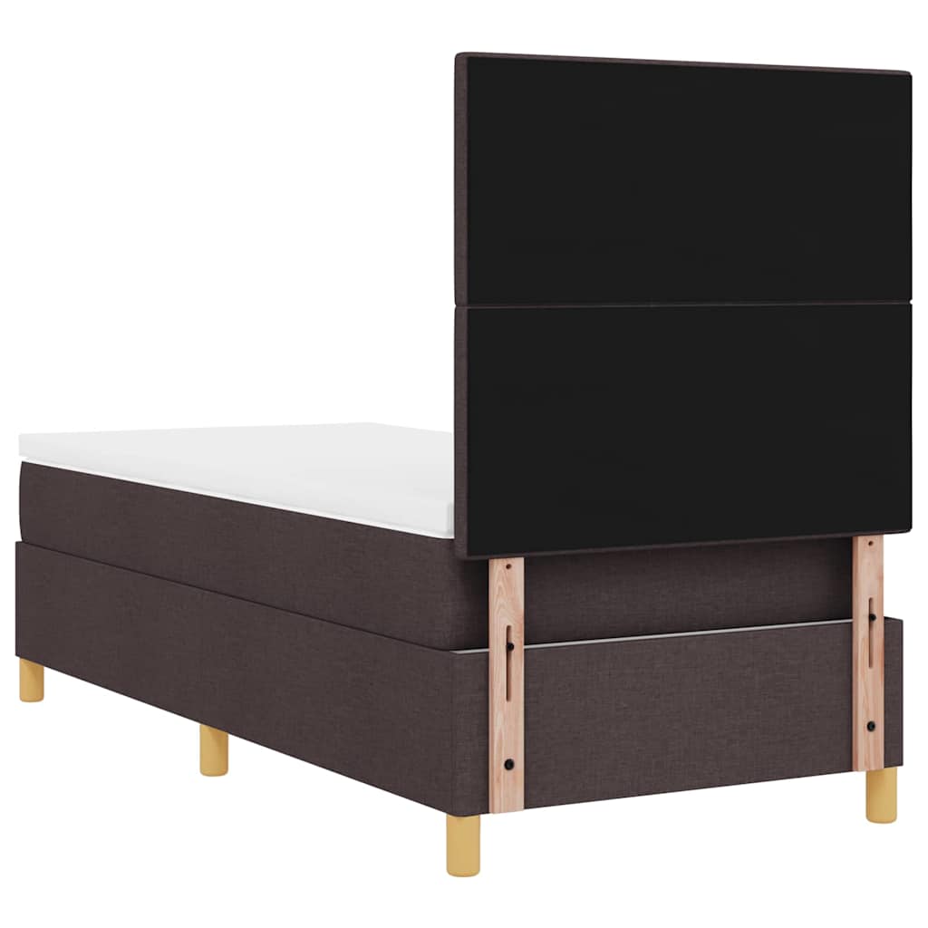 Box spring seng med madras Mørk Brun 90 x 190 cm Stof