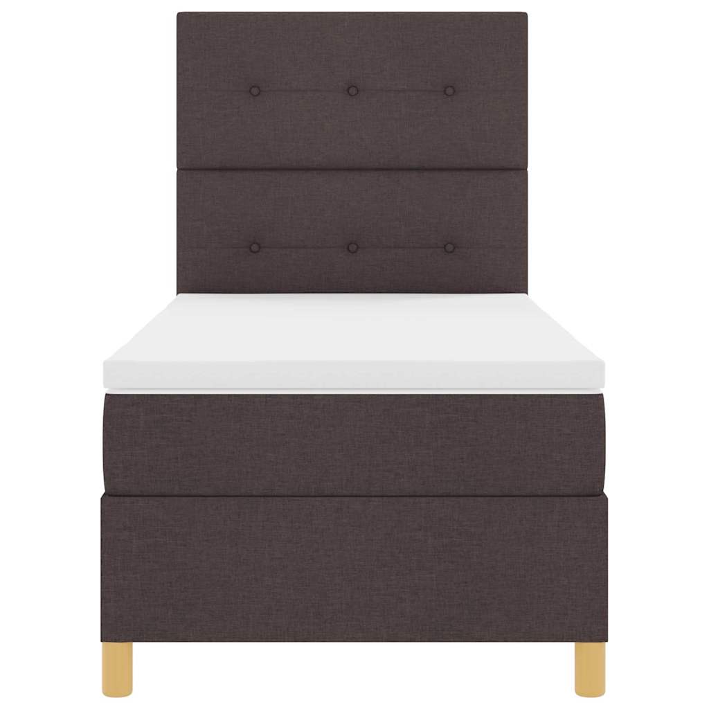 Box spring seng med madras Mørk Brun 90 x 190 cm Stof