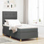 Box spring seng med hovedgærde Mørkegrå 90 x 200 cm Stof