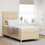 Box spring seng med hovedgærde Creme 90 x 200 cm Stof