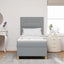Box spring seng med hovedgærde Lysegrå 100 x 200 cm Stof