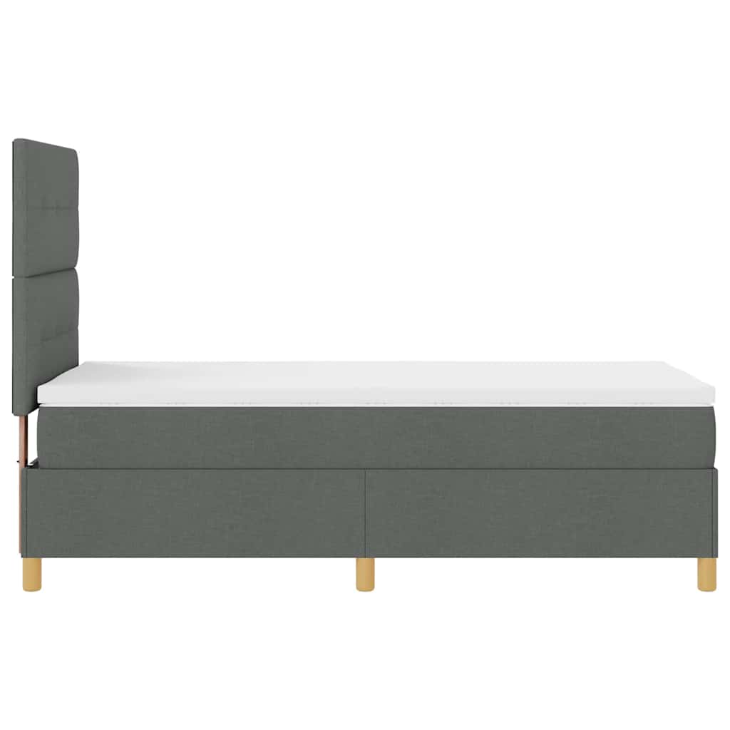 Box spring seng med hovedgærde Mørkegrå 100 x 200 cm Stof