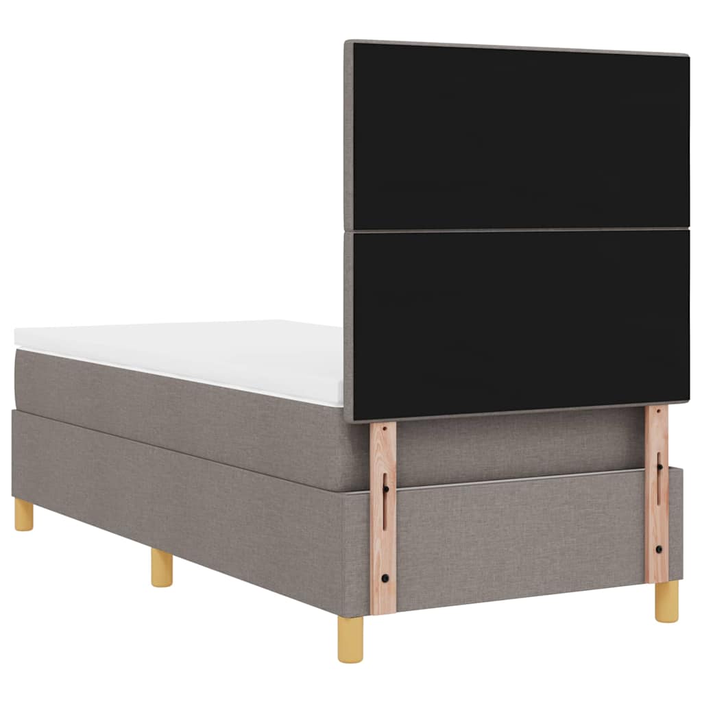 Box spring seng med hovedgærde Gråbrun 100 x 200 cm Stof