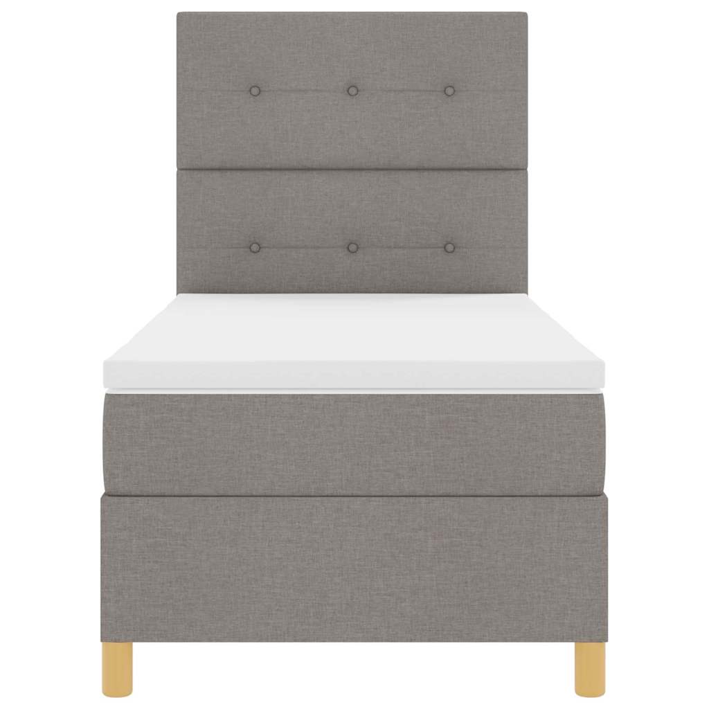 Box spring seng med hovedgærde Gråbrun 100 x 200 cm Stof