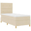 Box spring seng med hovedgærde Creme 100 x 200 cm Stof