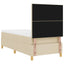 Box spring seng med hovedgærde Creme 100 x 200 cm Stof