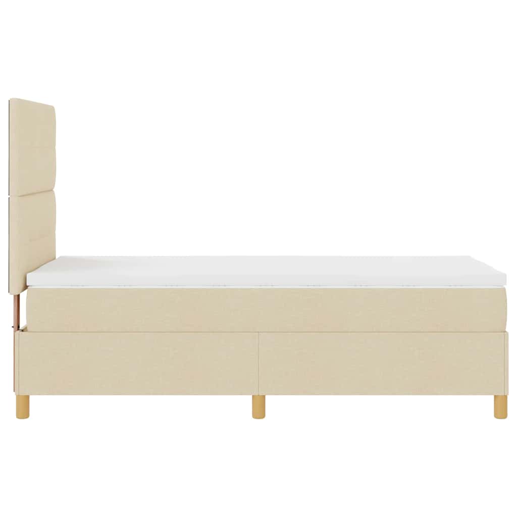 Box spring seng med hovedgærde Creme 100 x 200 cm Stof