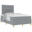 Box spring seng med hovedgærde Lysegrå 120 x 190 cm Stof