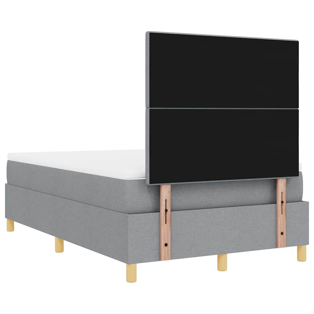 Box spring seng med hovedgærde Lysegrå 120 x 190 cm Stof