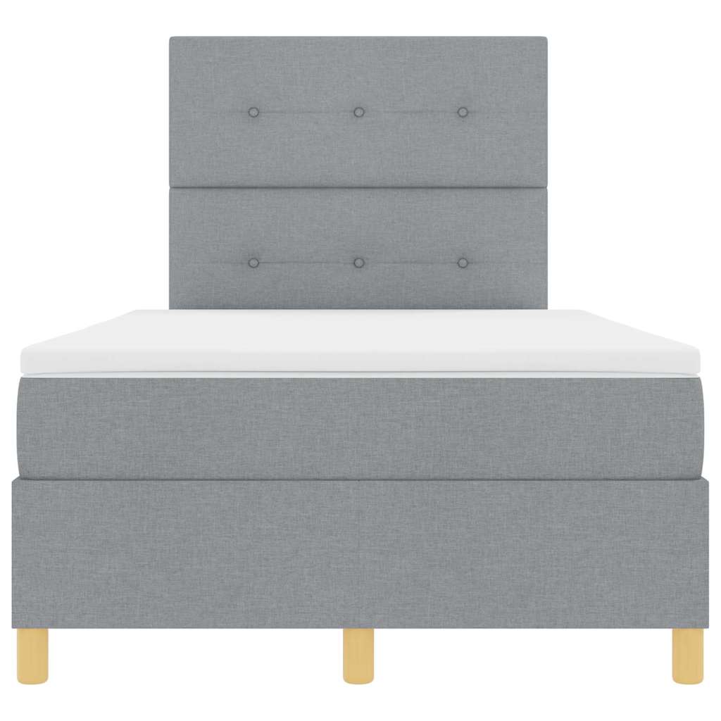Box spring seng med hovedgærde Lysegrå 120 x 190 cm Stof