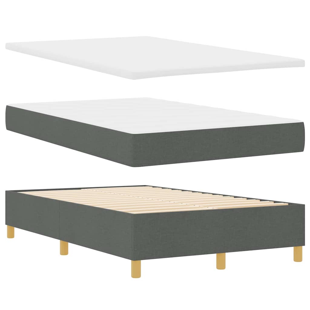 Box spring seng med hovedgærde Mørkegrå 120 x 190 cm Stof