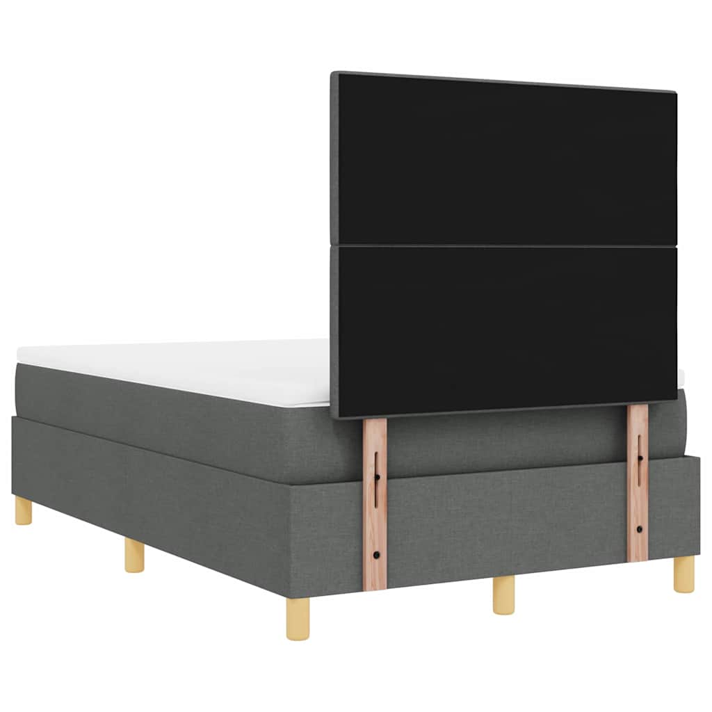 Box spring seng med hovedgærde Mørkegrå 120 x 190 cm Stof
