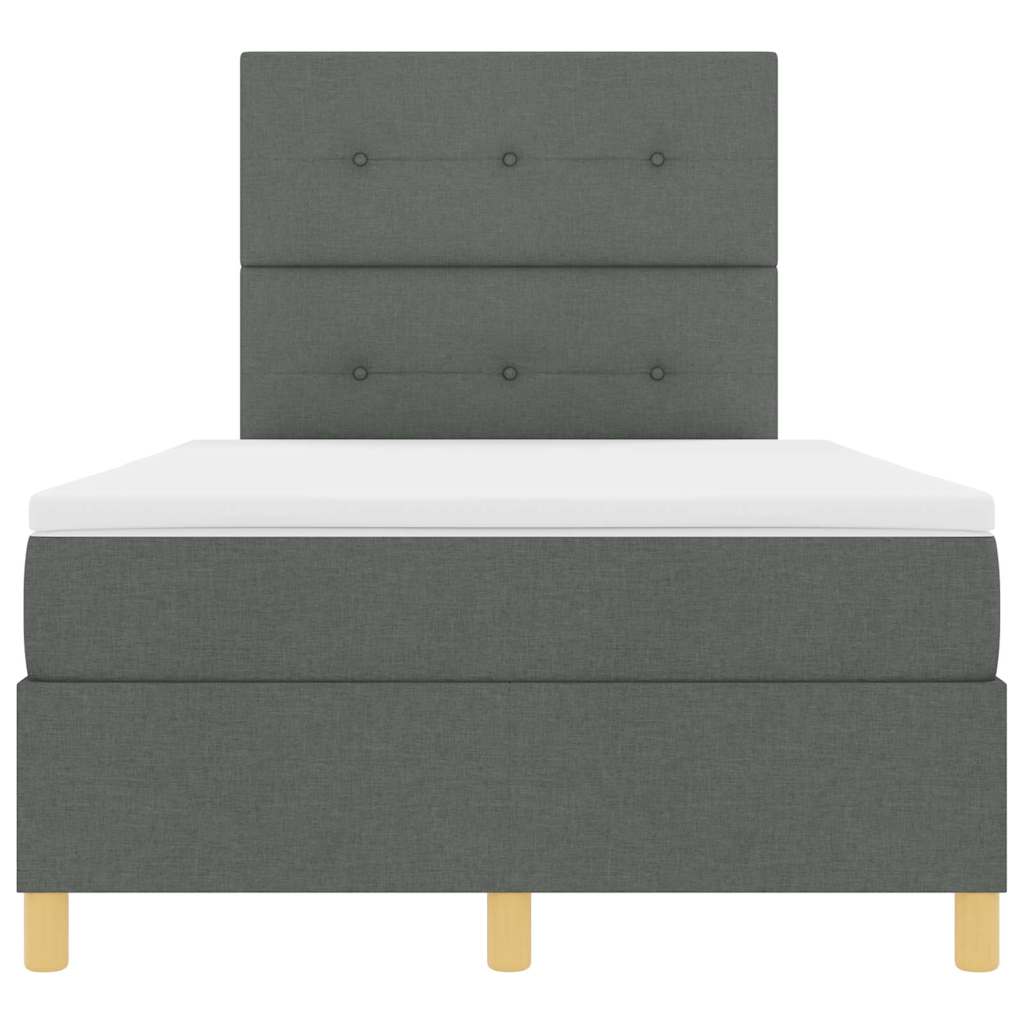 Box spring seng med hovedgærde Mørkegrå 120 x 190 cm Stof