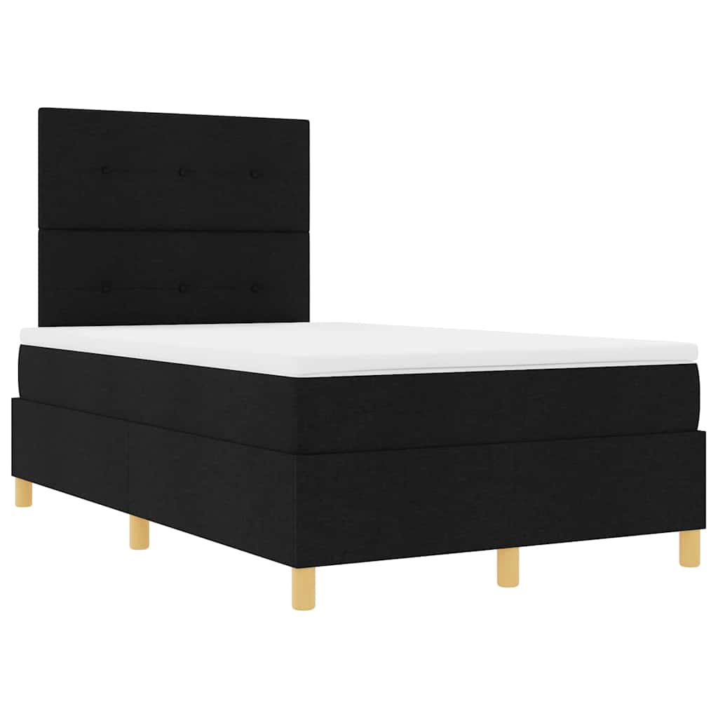 Box spring seng med hovedgærde Sort 120 x 190 cm Stof
