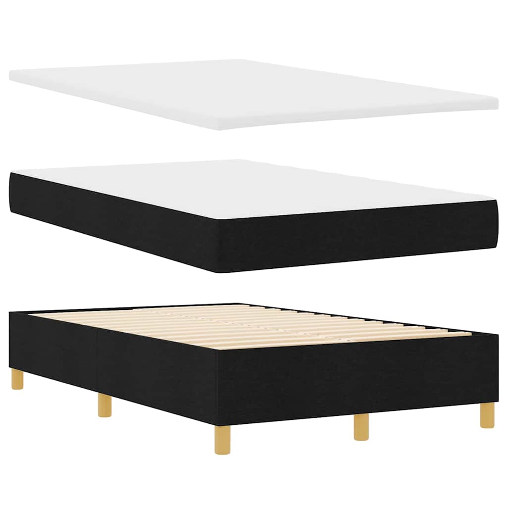Box spring seng med hovedgærde Sort 120 x 190 cm Stof