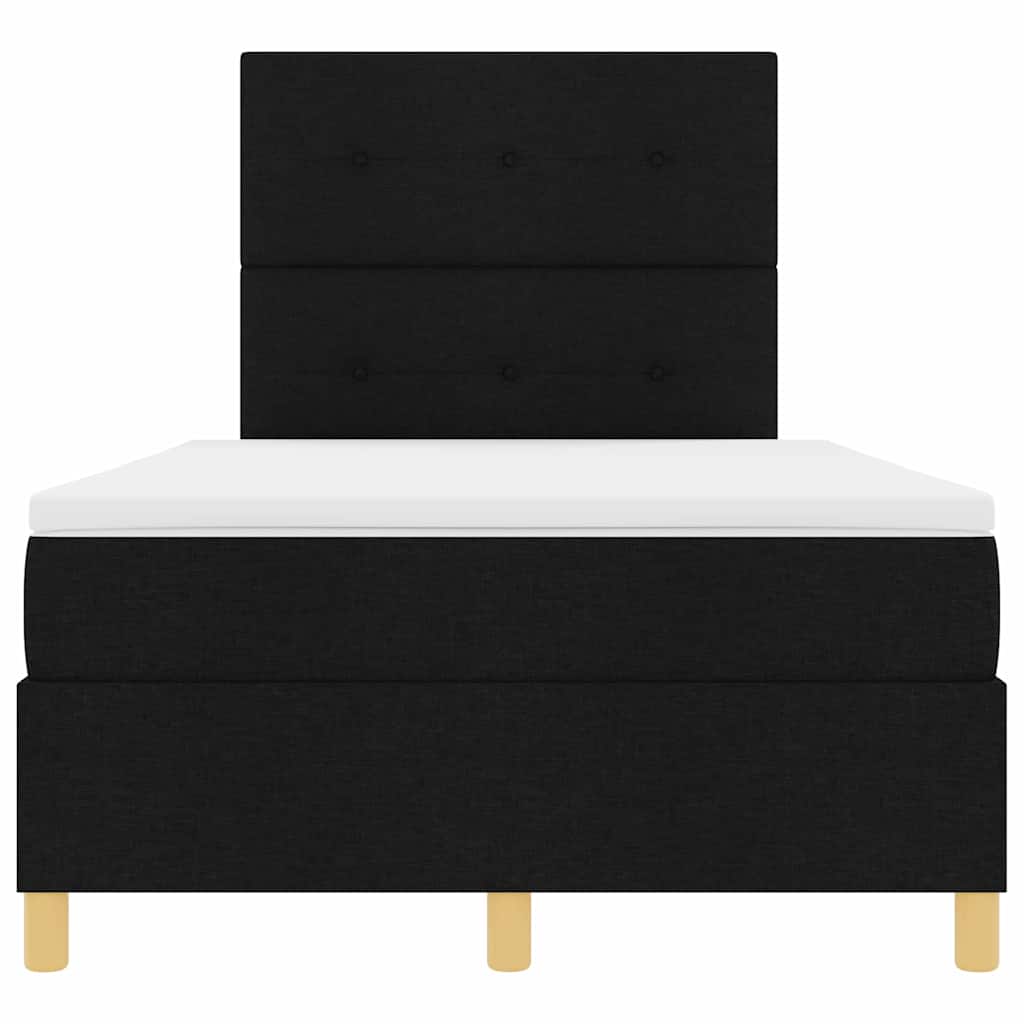 Box spring seng med hovedgærde Sort 120 x 190 cm Stof