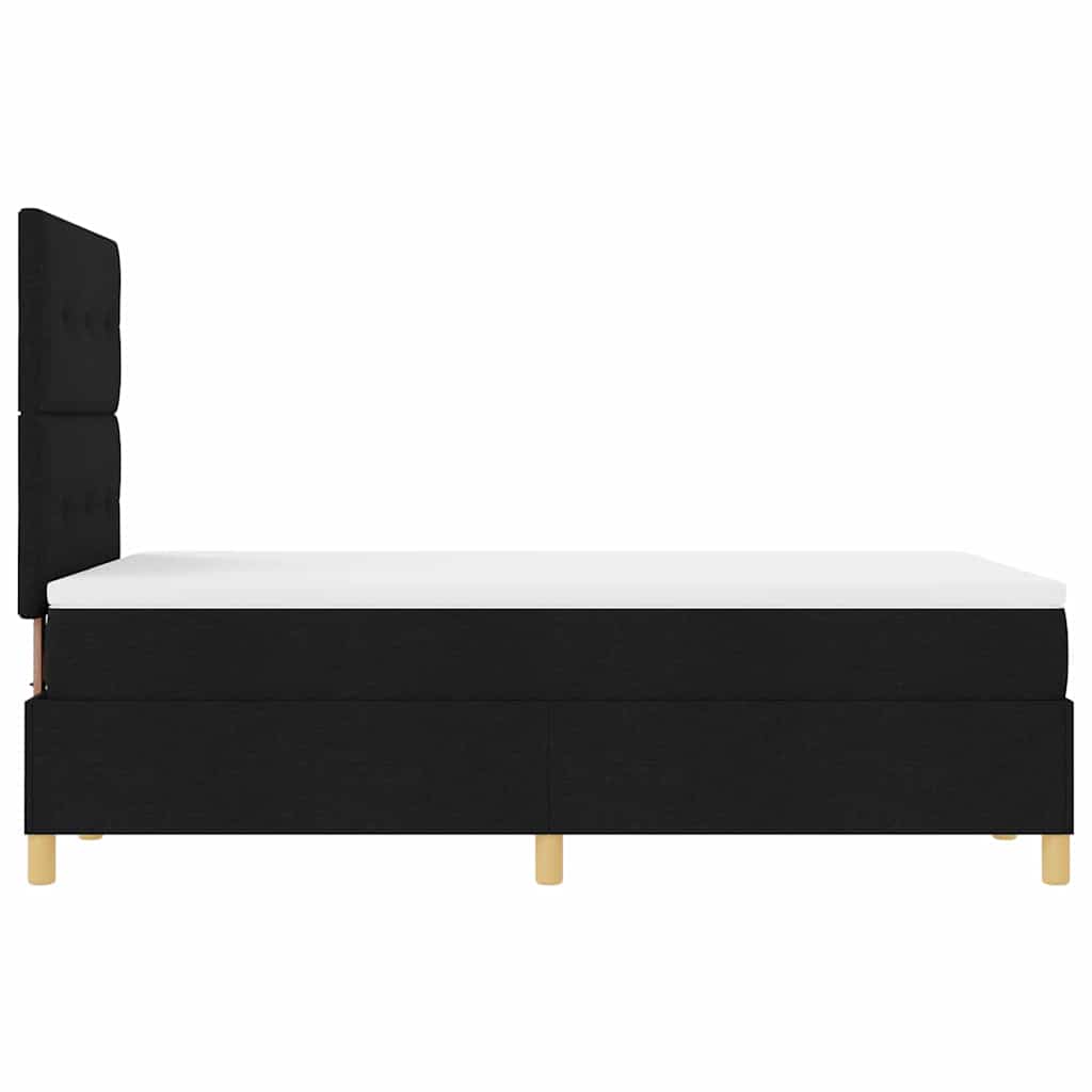 Box spring seng med hovedgærde Sort 120 x 190 cm Stof
