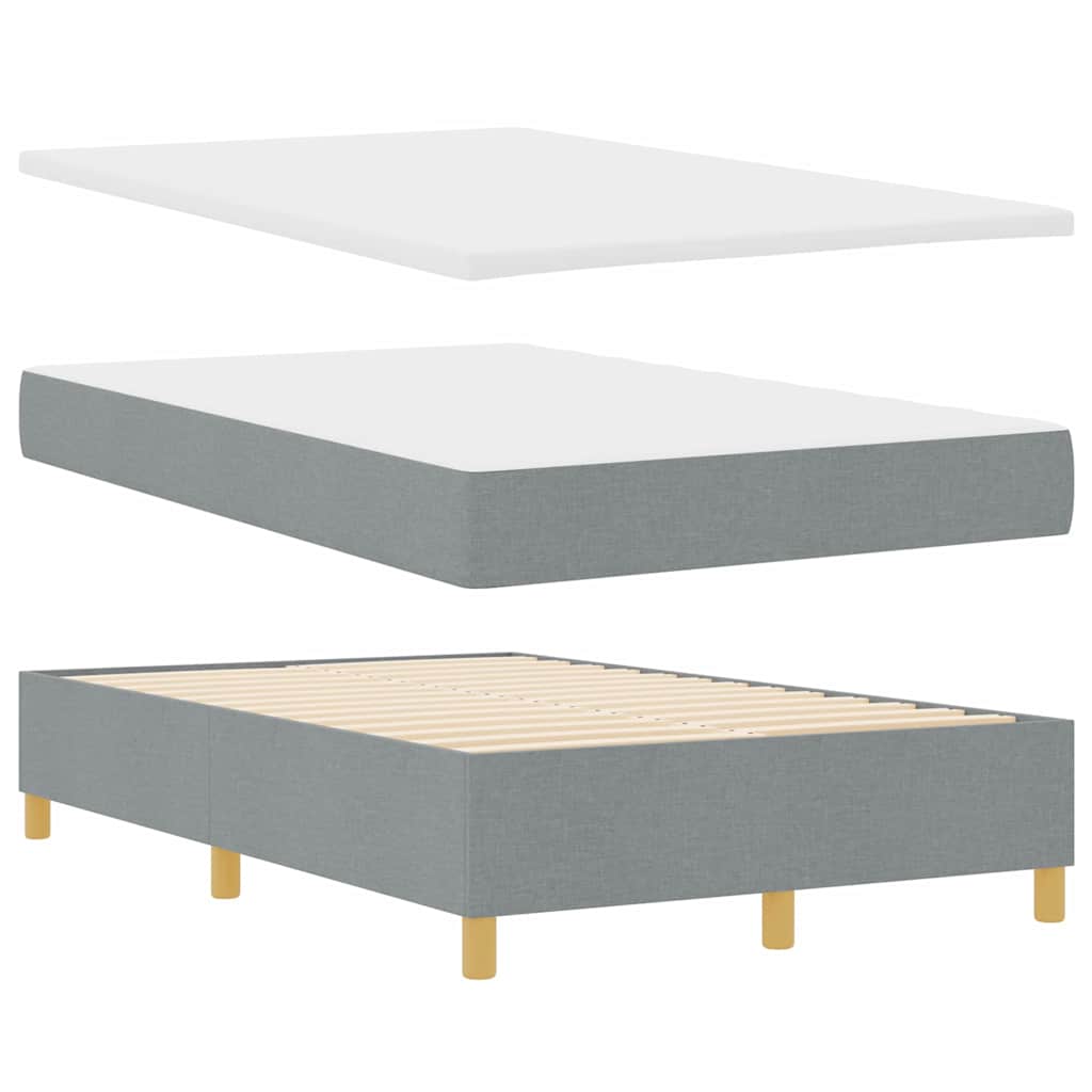 Box spring seng med hovedgærde Lysegrå 120 x 200 cm Stof