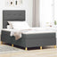 Box spring seng med hovedgærde Mørkegrå 120 x 200 cm Stof