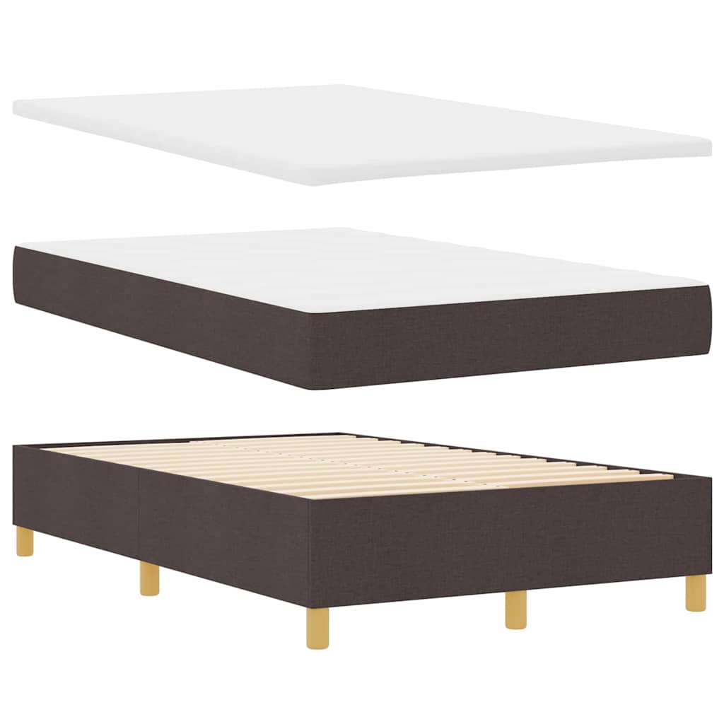 Box spring seng med hovedgærde Mørk Brun 120 x 200 cm Stof