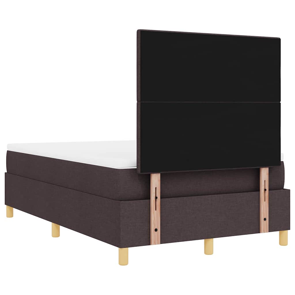 Box spring seng med hovedgærde Mørk Brun 120 x 200 cm Stof