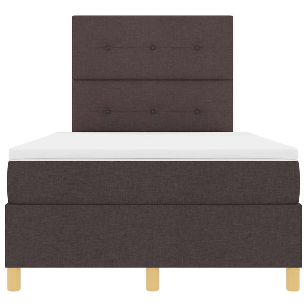 Box spring seng med hovedgærde Mørk Brun 120 x 200 cm Stof